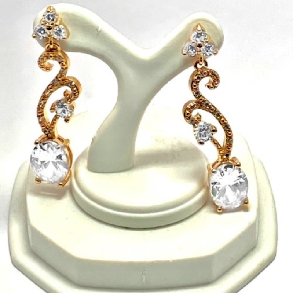 13.25ctw white diamonique earrings diamond flower drop dangle earrings